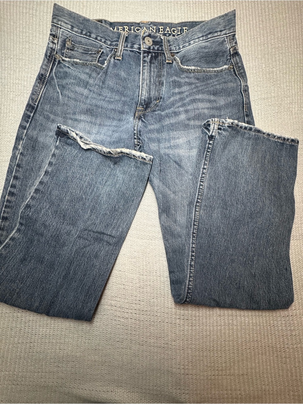 American Eagle Outfitters Women’s Straight Leg Faded Blue Jeans